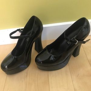Black platform heels